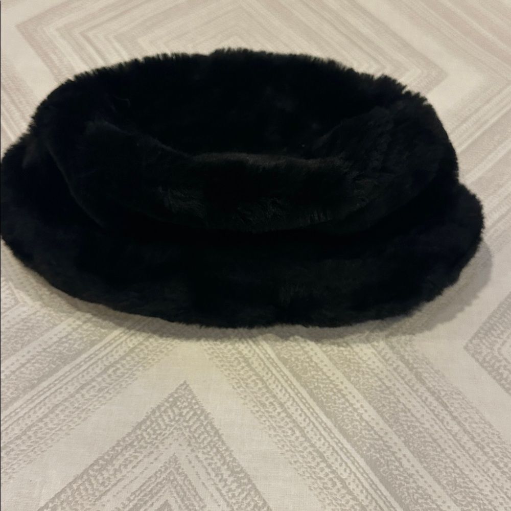 Bloomingdale’s Black Faux Fur Winter Bucket Hat